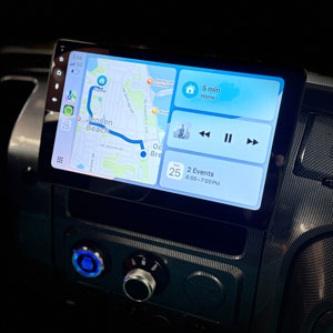 Venom EV touchscreen dash with Apple CarPlay and backup camera