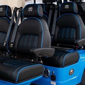 Colour matched luxury golf cart seating